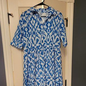 Blue ikat dress